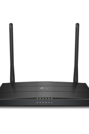TP-Link XC220-G3V AC1200 Wireless 4 Gigabit Port, 1 VOIP Port, XPON Wireless Fiber Router (Black, Dual Band) with 2 External Dual Band Antennas