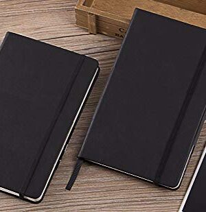 A5 Hard Bound Diary, Notebook Diary with Elastic Lock PU Leather Ruled Sheets | 200 Pages | Black