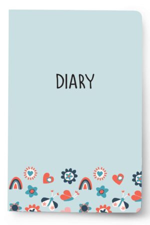 A5 Notebook | Plain Pages with Ribbon Bookmark & Ballpoint Pen | 144 pages- floral