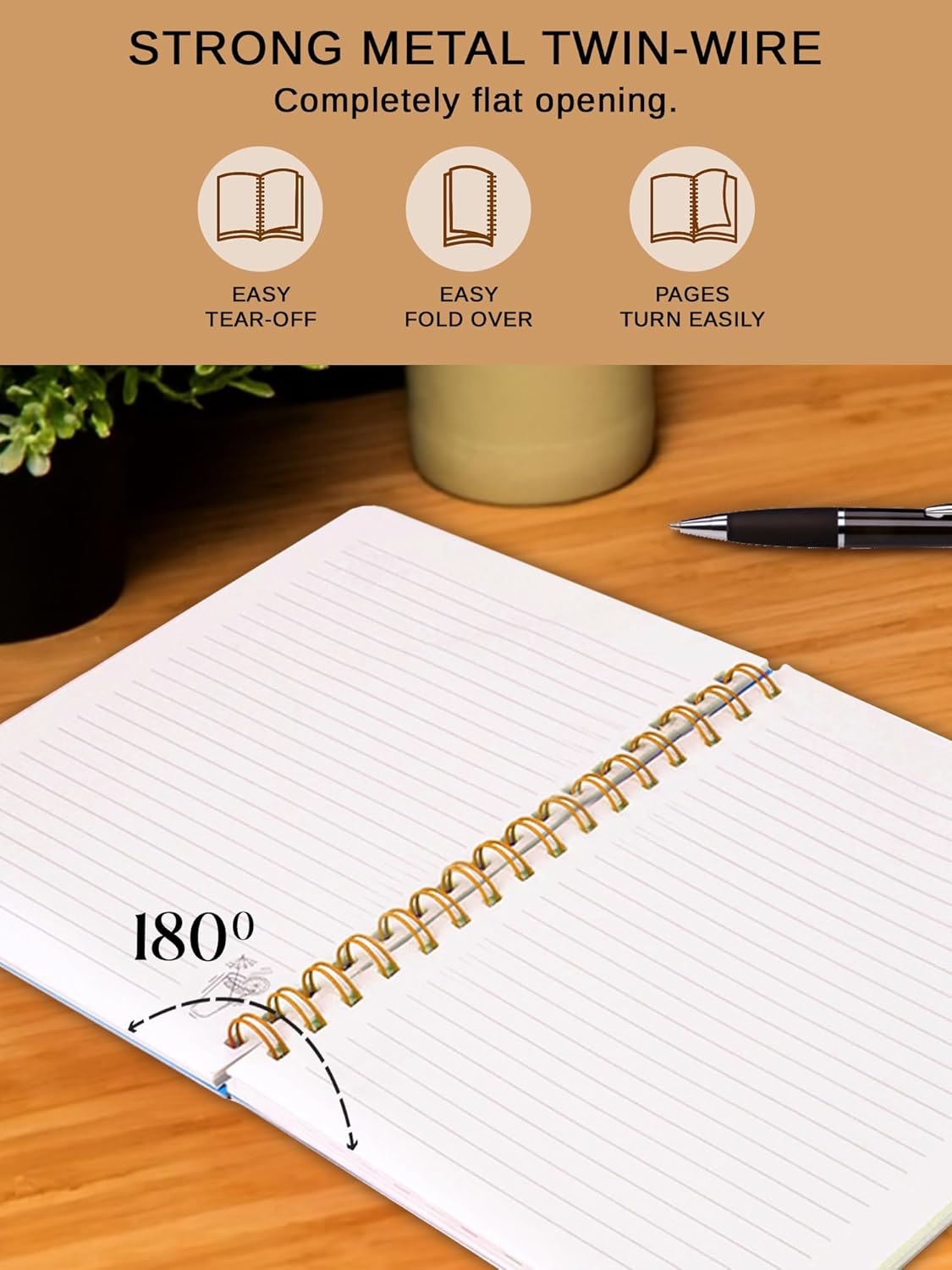 B5 Hardbound Spiral Notebook Diary | 80 gsm Paper | 160 Undated Ruled Pages - Image 2