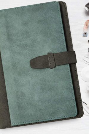 A5 Diary Grey Green Hard Bound Size 5.8 x 8.3 inches Diary Canvas Cover with Belt Lock | Pages 200