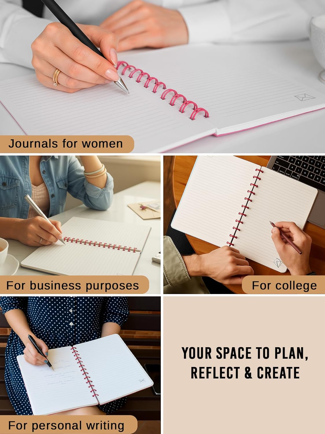 B5 Hardbound Spiral Notebook Diary | 80 gsm Paper | 160 Undated Ruled Pages - Image 6