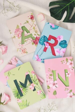 B6 Initial A Premium Soft Bound Notebook Diary, 80 GSM, Floral Design | 192 Ruled Pages