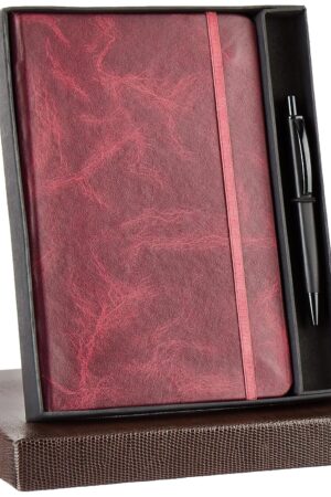 A5 Diary With Ribbon Bookmark & Pen,Gift Set For Corporate & Personal use | 240 Pages