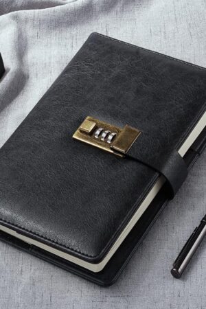 A5 size Diary With Combination Lock Password Protected With Pen&Gift Box, Pu Leather | 240 Pages